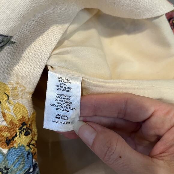 House of Harlow 1960 Size 2 Ivory Floral Linen Blend Halter Romper Woven Belt - Picture 12 of 12